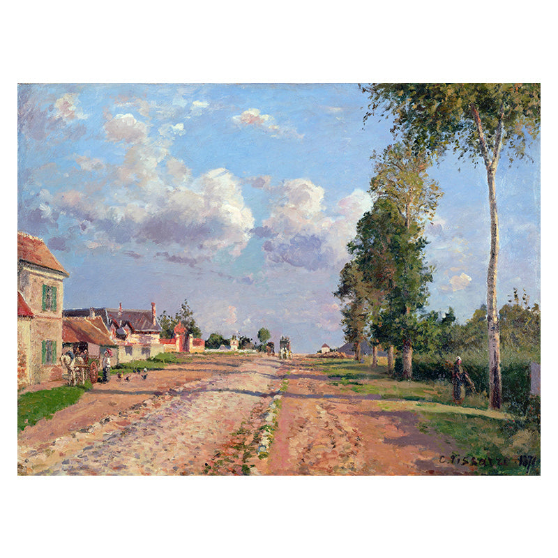 Brehn | Leinwand Texturiertes Kunstdruck Impressionismus Schlichte Dorf Landschaft Gemälde, Mehrere Größen