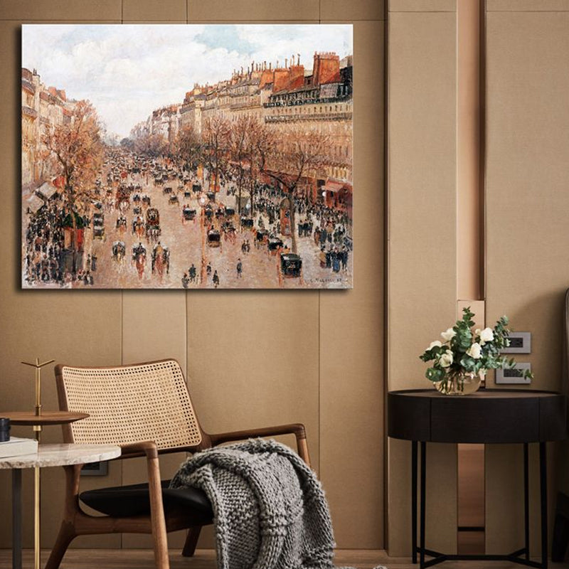Brehn | Impressionismus Stil Stadtlandschaft Leinwand Pastellfarbe Badezimmer Kunstdruck, Mehrere Größen