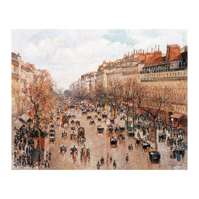 Brehn | Impressionismus Stil Stadtlandschaft Leinwand Pastellfarbe Badezimmer Kunstdruck, Mehrere Größen