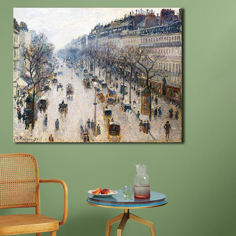 Brehn | Impressionismus Stil Stadtlandschaft Leinwand Pastellfarbe Badezimmer Kunstdruck, Mehrere Größen