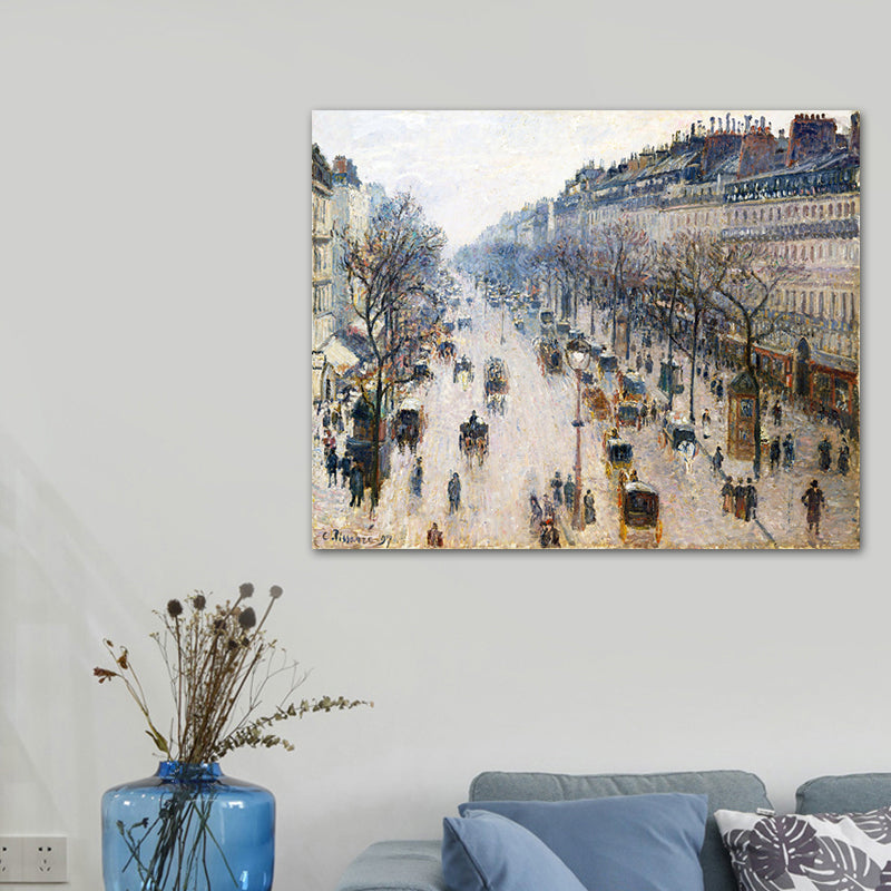 Brehn | Impressionismus Stil Stadtlandschaft Leinwand Pastellfarbe Badezimmer Kunstdruck, Mehrere Größen