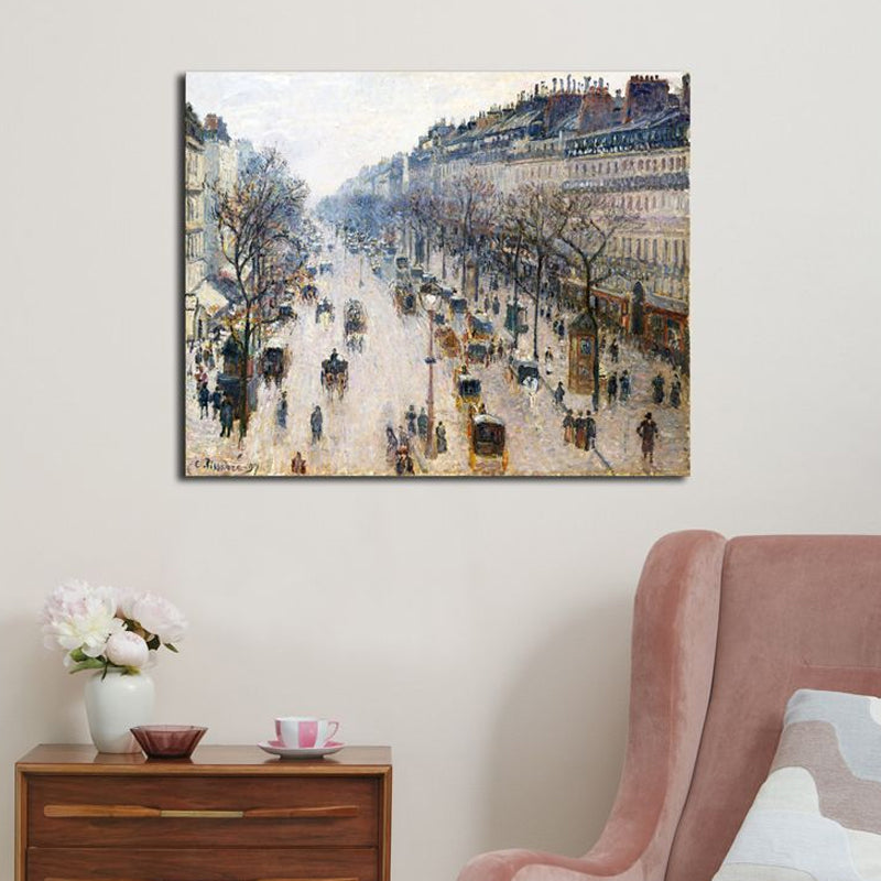 Brehn | Impressionismus Stil Stadtlandschaft Leinwand Pastellfarbe Badezimmer Kunstdruck, Mehrere Größen