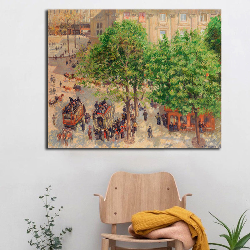Brehn | Impressionismus Stil Stadtlandschaft Leinwand Pastellfarbe Badezimmer Kunstdruck, Mehrere Größen