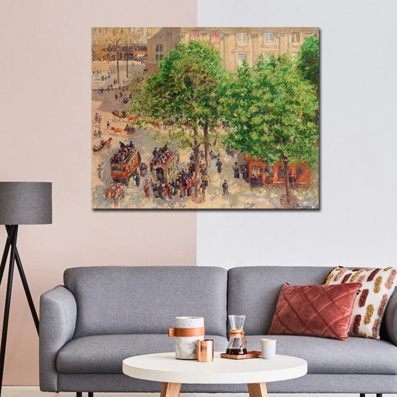 Brehn | Impressionismus Stil Stadtlandschaft Leinwand Pastellfarbe Badezimmer Kunstdruck, Mehrere Größen