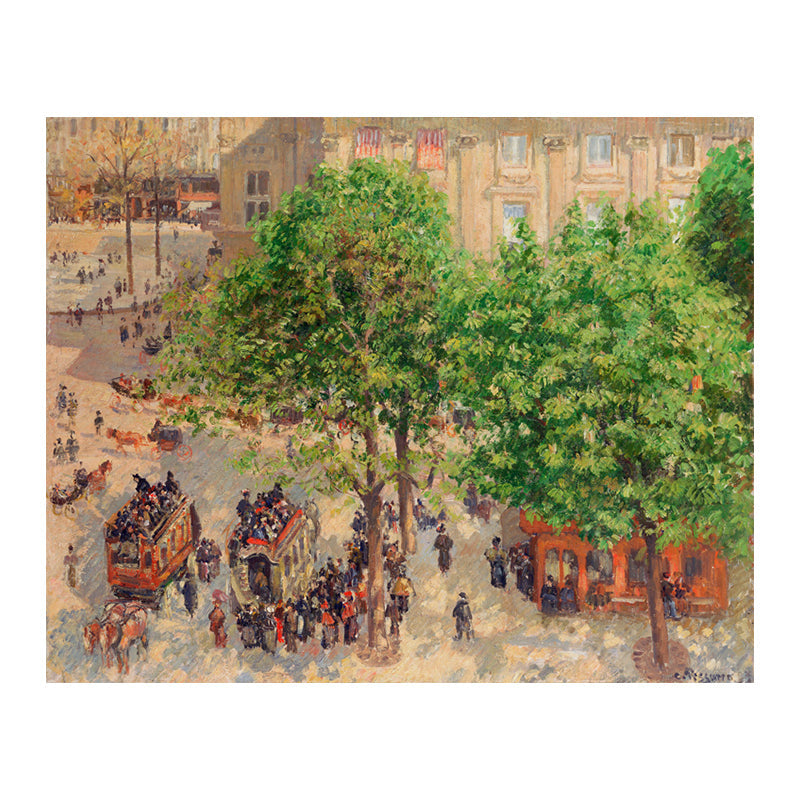 Brehn | Impressionismus Stil Stadtlandschaft Leinwand Pastellfarbe Badezimmer Kunstdruck, Mehrere Größen