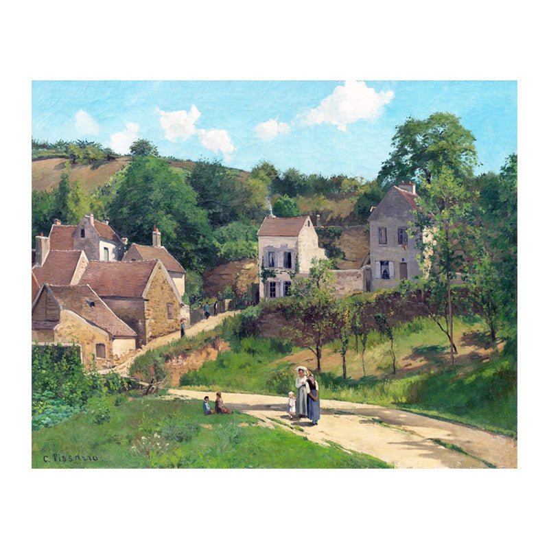 Brehn | Impressionismus Stil Stadtlandschaft Leinwand Pastellfarbe Badezimmer Kunstdruck, Mehrere Größen