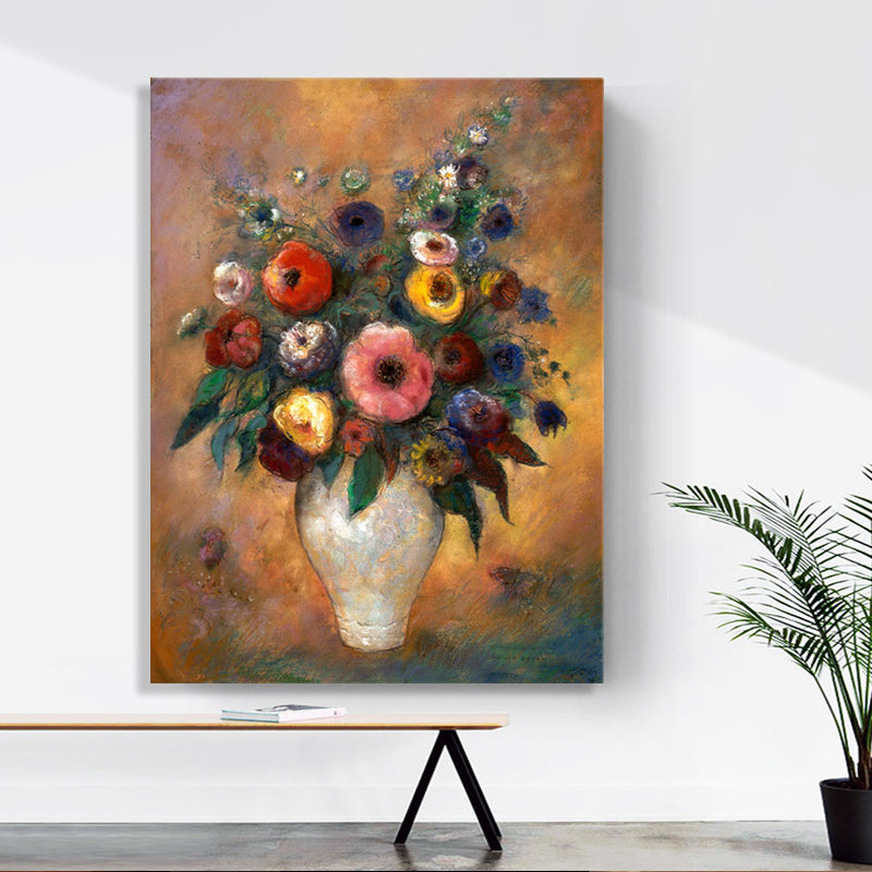 Brehn | Leinwand Texturiertes Kunstwerk Französischer Landhausstil Blumenstrauß und Vasenmalerei, Mehrere Größen