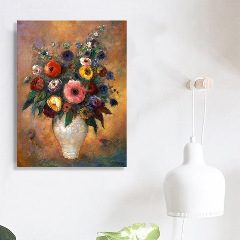 Brehn | Leinwand Texturiertes Kunstwerk Französischer Landhausstil Blumenstrauß und Vasenmalerei, Mehrere Größen