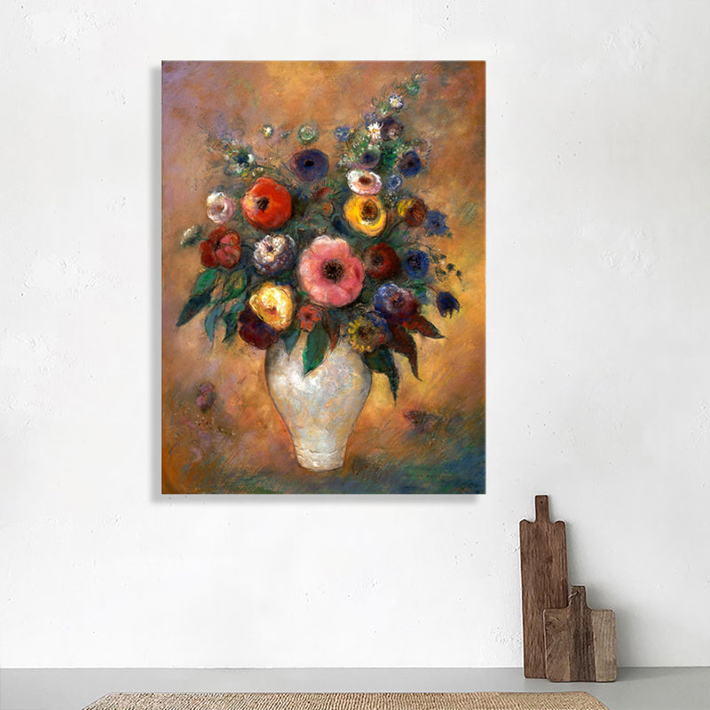 Brehn | Leinwand Texturiertes Kunstwerk Französischer Landhausstil Blumenstrauß und Vasenmalerei, Mehrere Größen
