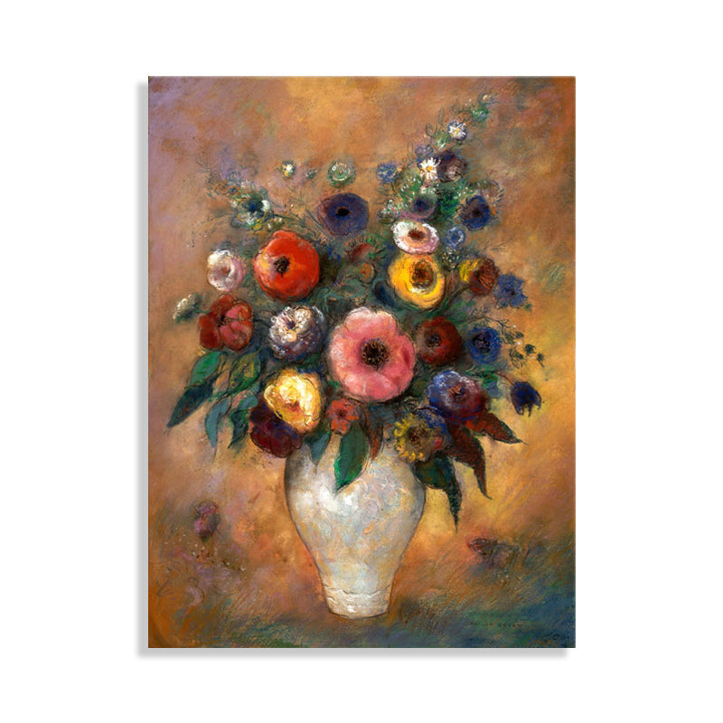 Brehn | Leinwand Texturiertes Kunstwerk Französischer Landhausstil Blumenstrauß und Vasenmalerei, Mehrere Größen