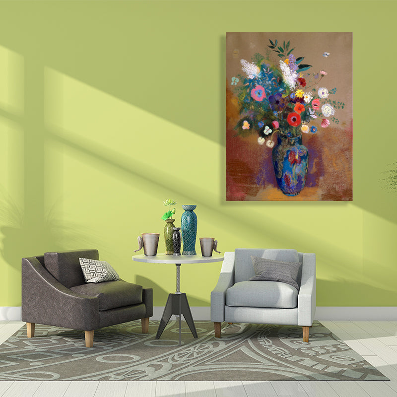 Brehn | Leinwand Texturiertes Kunstwerk Französischer Landhausstil Blumenstrauß und Vasenmalerei, Mehrere Größen