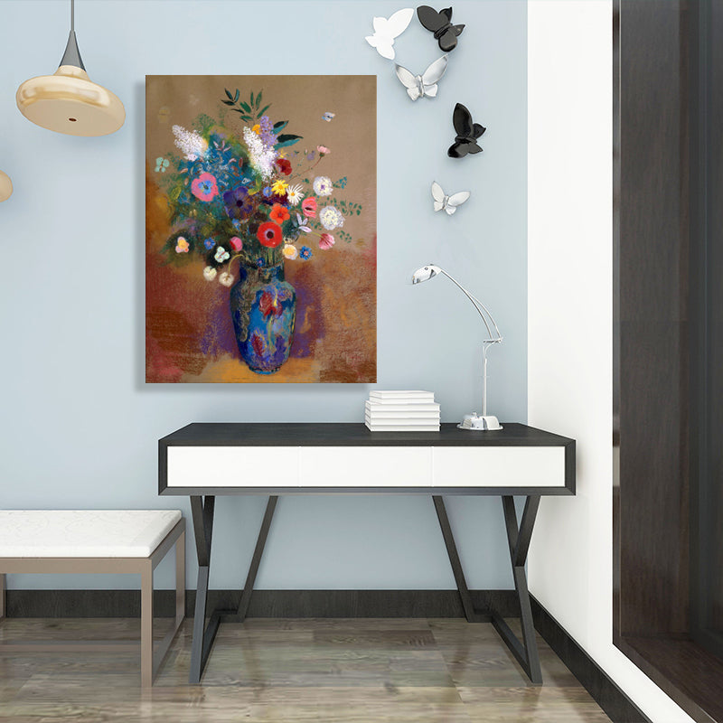 Brehn | Leinwand Texturiertes Kunstwerk Französischer Landhausstil Blumenstrauß und Vasenmalerei, Mehrere Größen