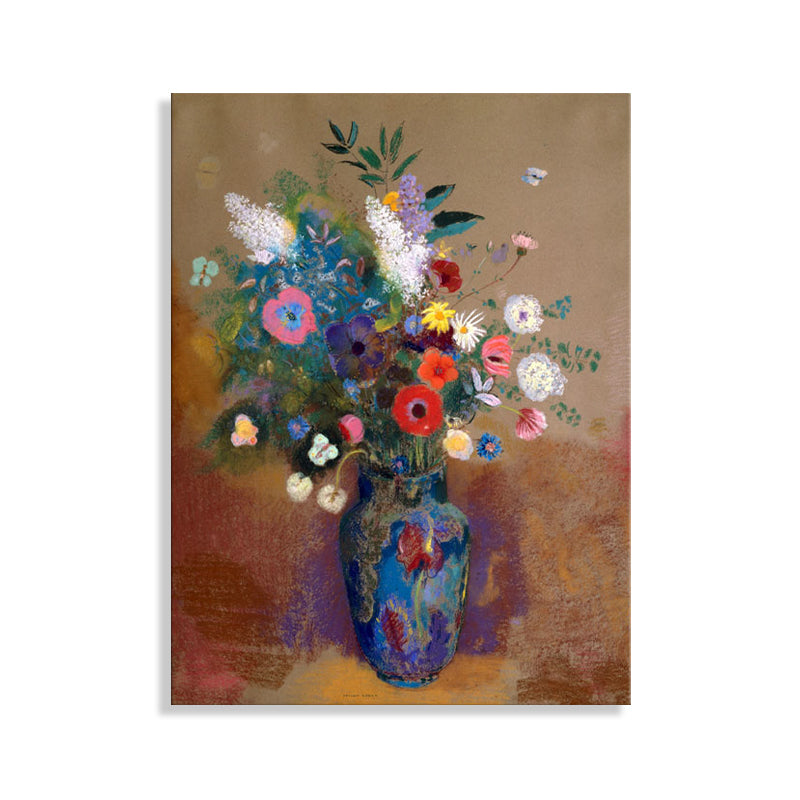 Brehn | Leinwand Texturiertes Kunstwerk Französischer Landhausstil Blumenstrauß und Vasenmalerei, Mehrere Größen