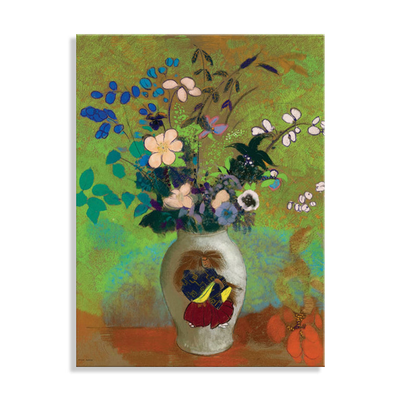 Brehn | Leinwand Texturiertes Kunstwerk Französischer Landhausstil Blumenstrauß und Vasenmalerei, Mehrere Größen