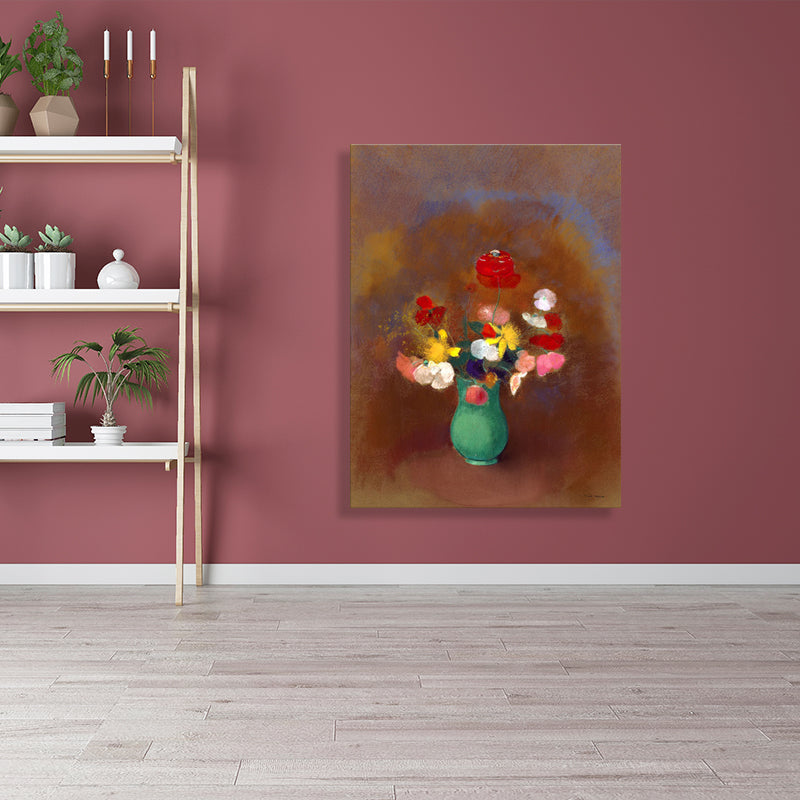 Brehn | Leinwand Texturiertes Kunstwerk Französischer Landhausstil Blumenstrauß und Vasenmalerei, Mehrere Größen