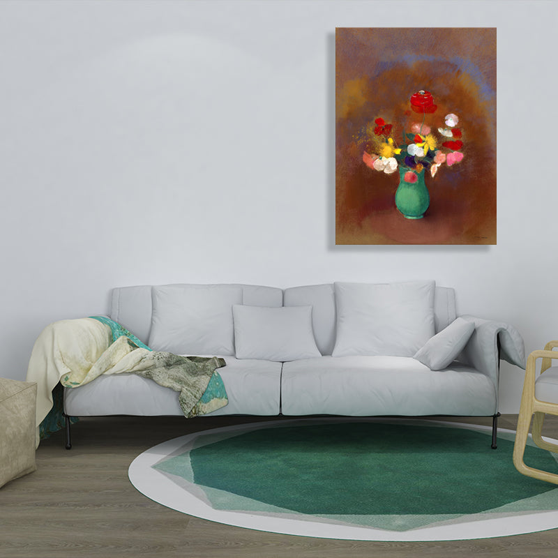 Brehn | Leinwand Texturiertes Kunstwerk Französischer Landhausstil Blumenstrauß und Vasenmalerei, Mehrere Größen