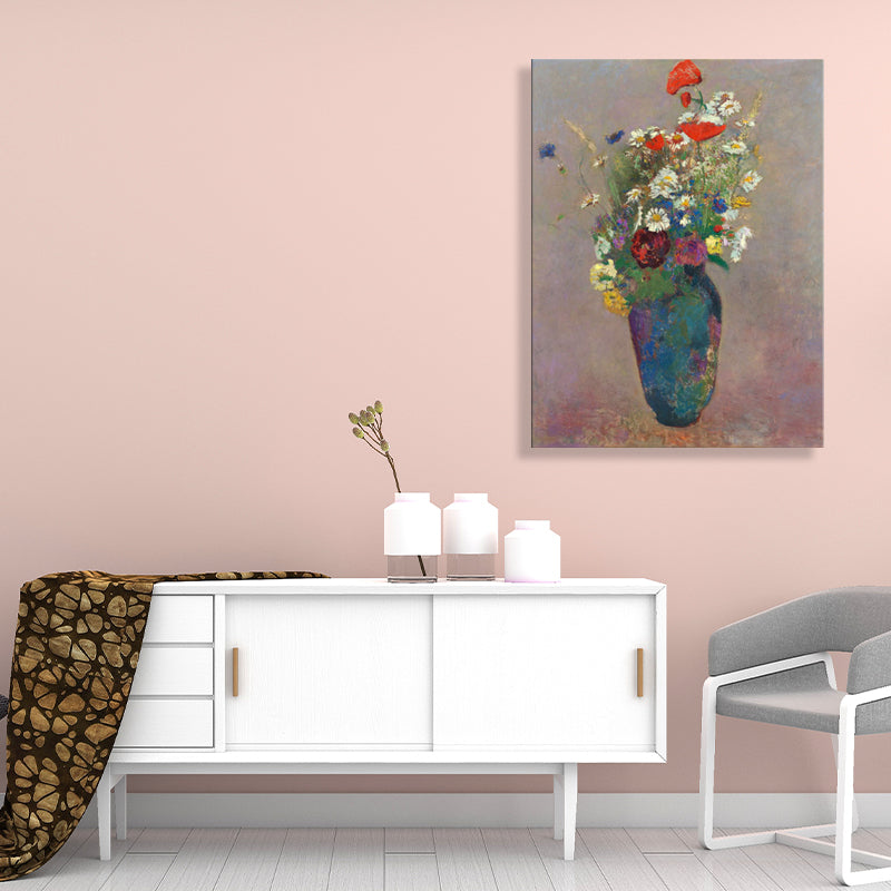 Brehn | Leinwand Texturiertes Kunstwerk Französischer Landhausstil Blumenstrauß und Vasenmalerei, Mehrere Größen