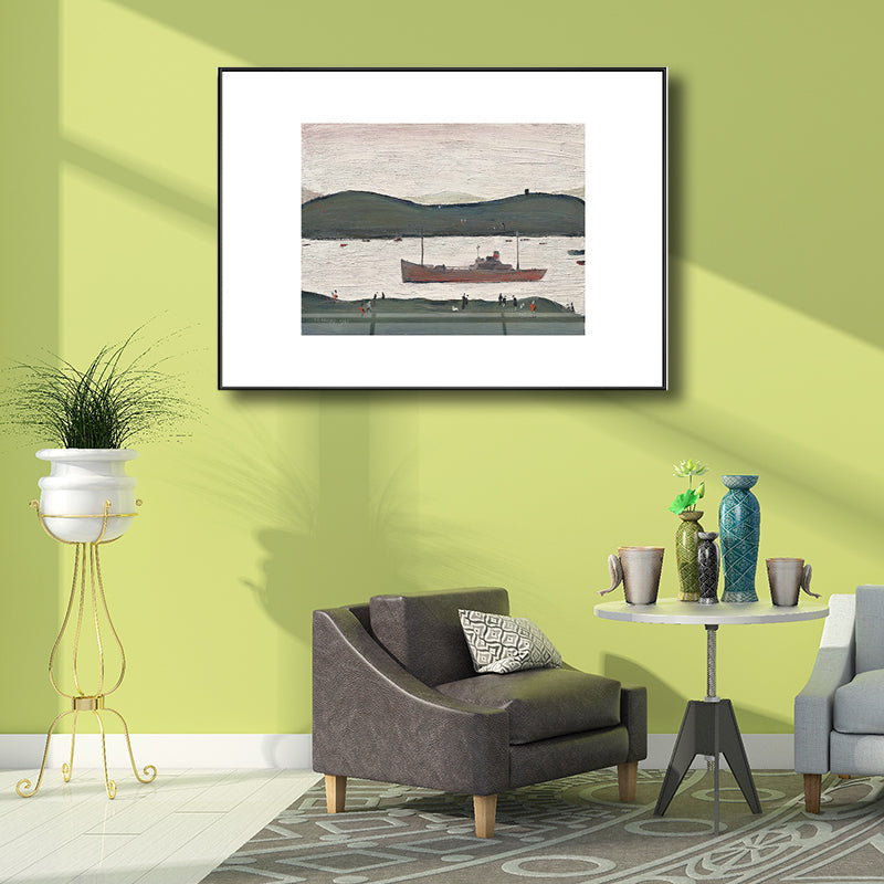 Brehn | Canvas Groene Wanddecoratie Moderne Stijl Zeezijde Berglandschap Kunst, Meerdere Maten