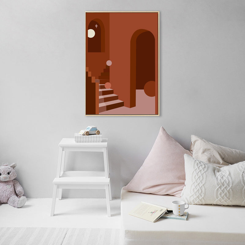 Brehn | Nordic Style Innen Treppenmalerei in sanften Farben Texturiertes Canvas für das Esszimmer