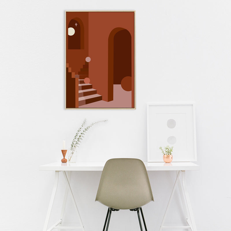 Brehn | Nordic Style Innen Treppenmalerei in sanften Farben Texturiertes Canvas für das Esszimmer