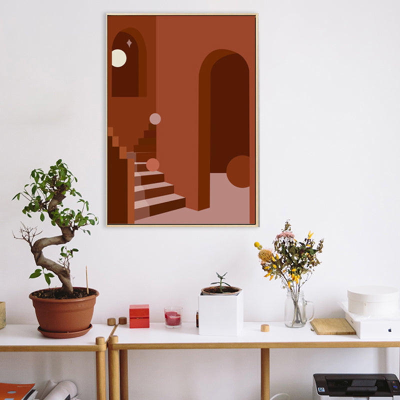 Brehn | Nordic Style Innen Treppenmalerei in sanften Farben Texturiertes Canvas für das Esszimmer