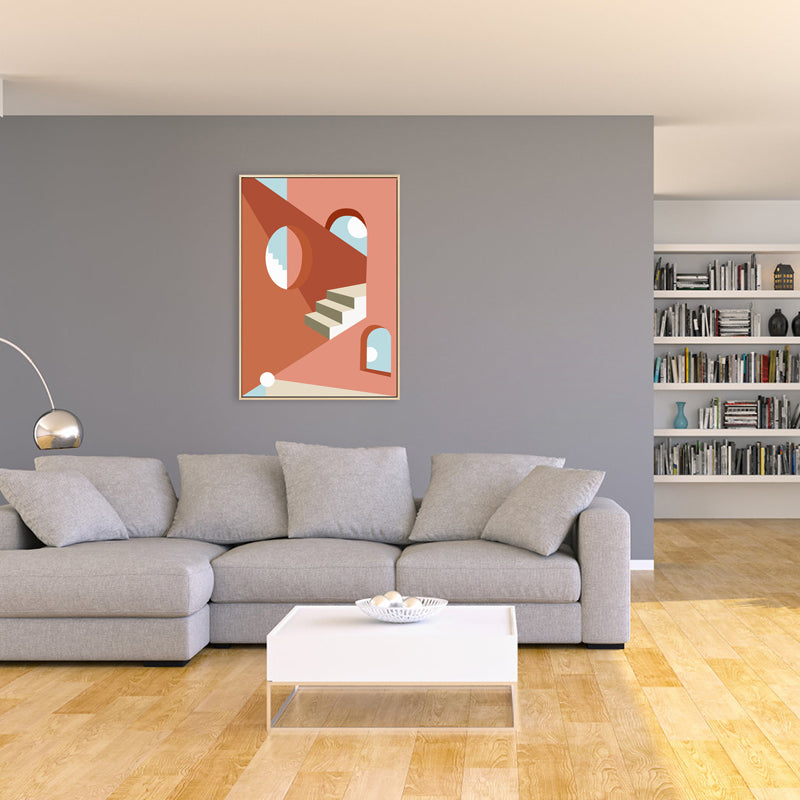 Brehn | Nordic Style Innen Treppenmalerei in sanften Farben Texturiertes Canvas für das Esszimmer