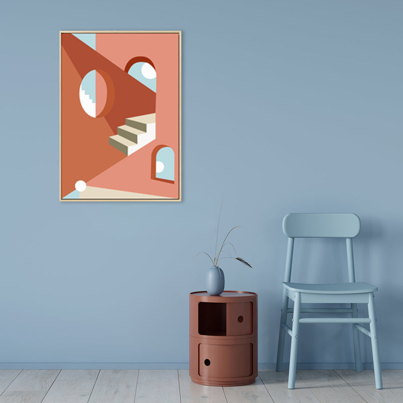 Brehn | Nordic Style Innen Treppenmalerei in sanften Farben Texturiertes Canvas für das Esszimmer