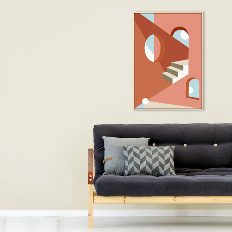 Brehn | Nordic Style Innen Treppenmalerei in sanften Farben Texturiertes Canvas für das Esszimmer