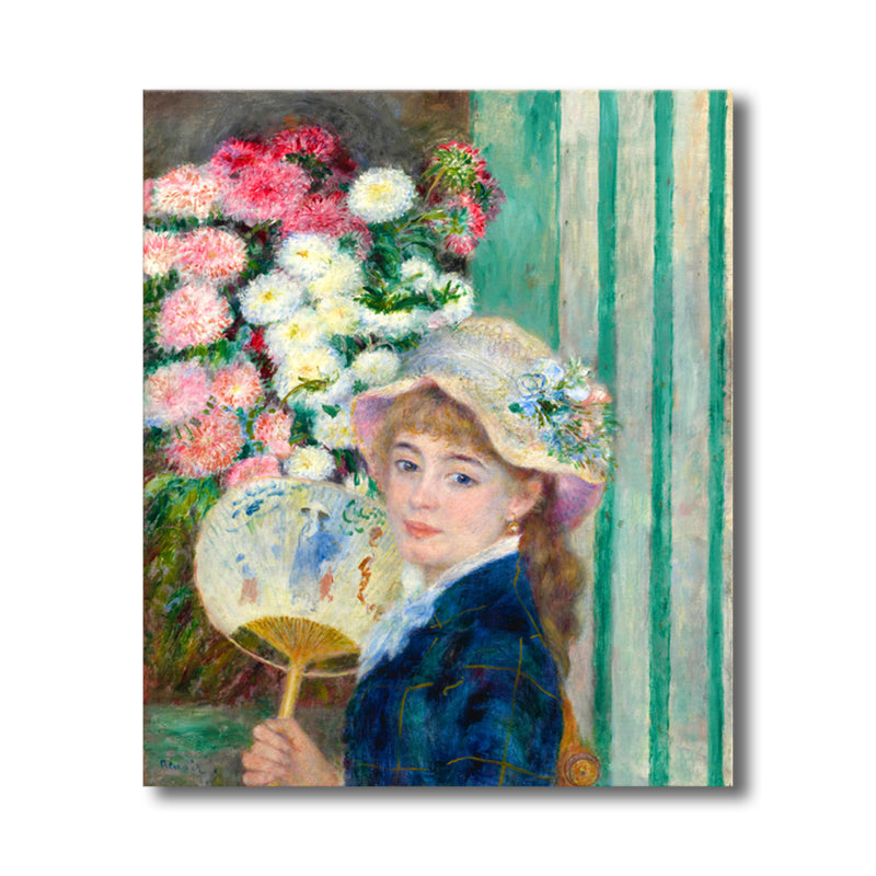 Brehn | Texturiertes Dienstmädchen und Blumen Malerei Leinwand Impressionismus Stil Wanddruck für Spielzimmer