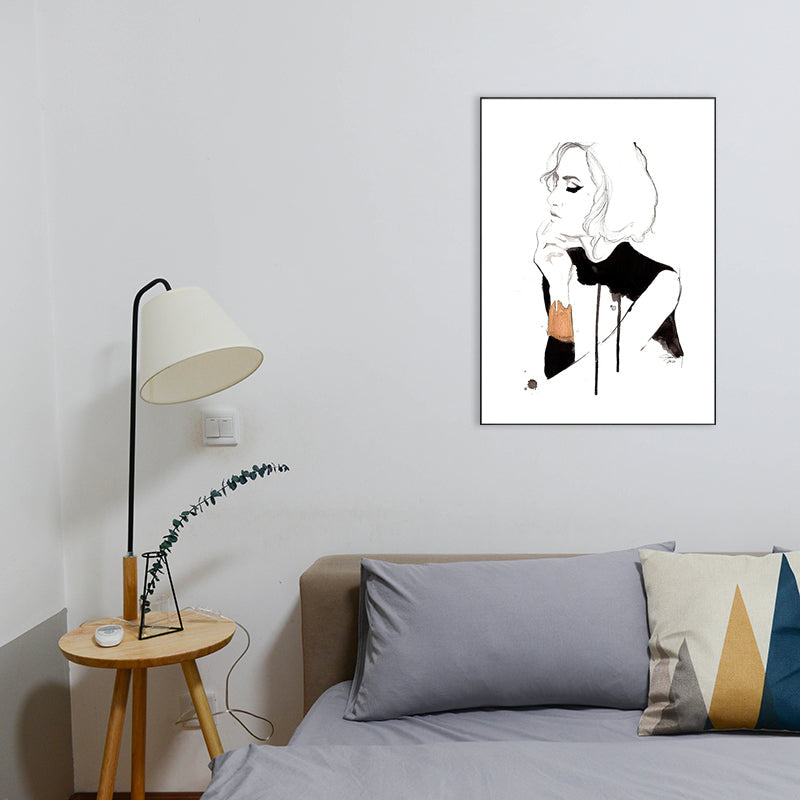 Brehn | Elegante Maid Muster Wanddekoration für das Mädchenzimmer in Weiß, mehrere Größen erhältlich