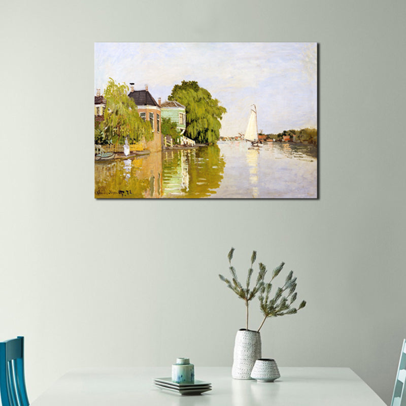 Brehn | Canvas Pastellfarbige Wanddekoration Impressionismus Flusslandschaft Kunstdruck, Verschiedene Größen