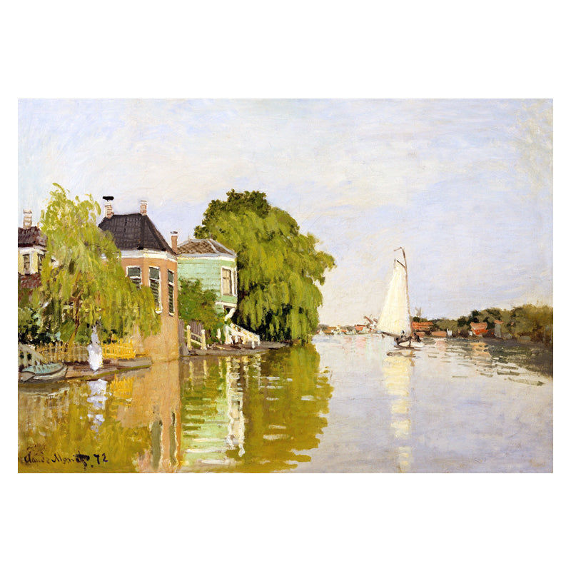 Brehn | Canvas Pastellfarbige Wanddekoration Impressionismus Flusslandschaft Kunstdruck, Verschiedene Größen