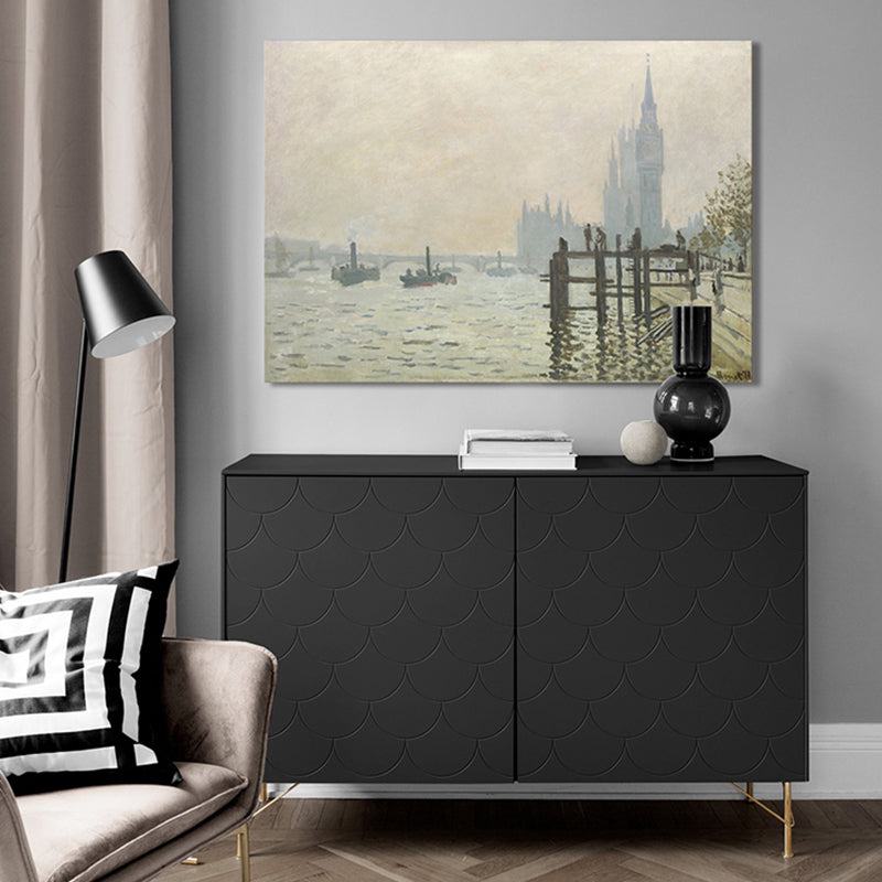 Brehn | Canvas Pastellfarbige Wanddekoration Impressionismus Flusslandschaft Kunstdruck, Verschiedene Größen