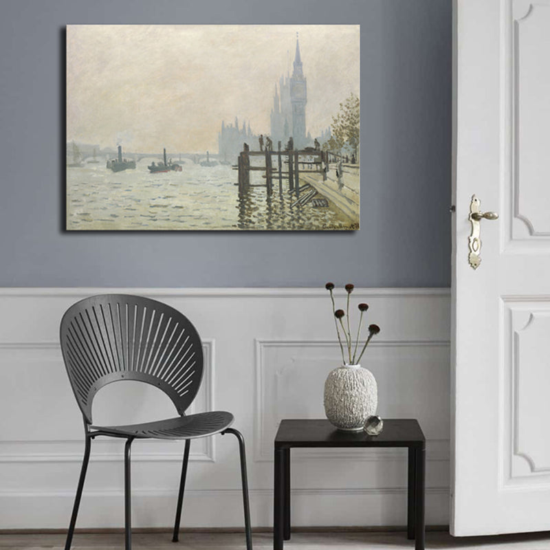 Brehn | Canvas Pastellfarbige Wanddekoration Impressionismus Flusslandschaft Kunstdruck, Verschiedene Größen
