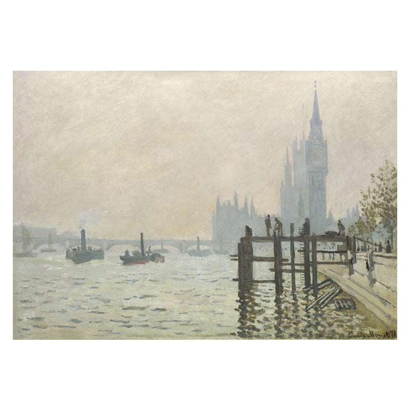 Brehn | Canvas Pastellfarbige Wanddekoration Impressionismus Flusslandschaft Kunstdruck, Verschiedene Größen