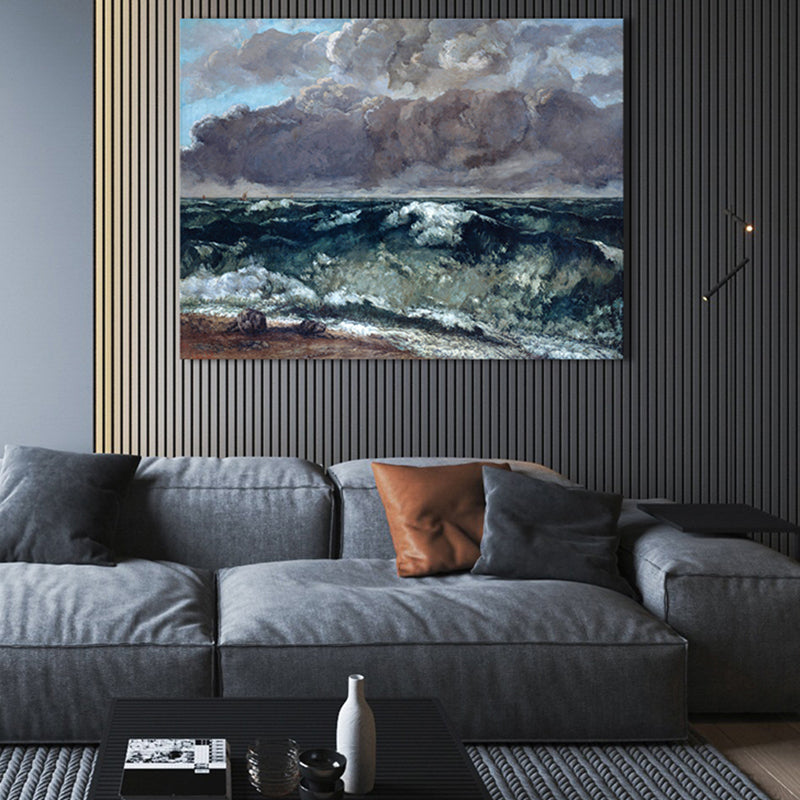 Brehn | Strukturiertes Grassland Wanddekor Leinwand Impressionismus Stil Gemälde für das Wohnzimmer