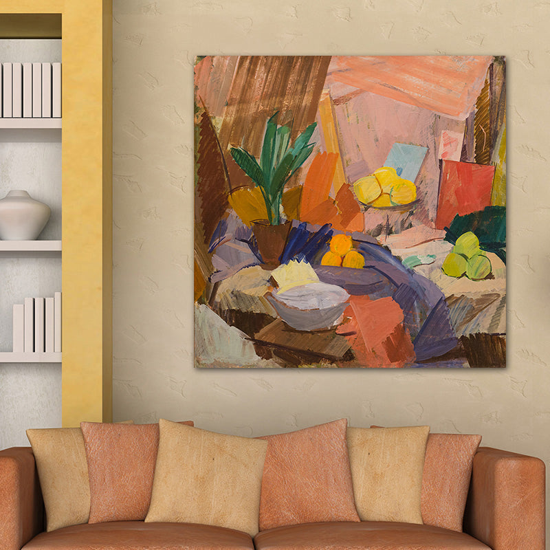 Brehn | Helle Farbe Stillleben Leinwand Kunst Impressionismus Texturiertes Wanddeko für Wohnzimmer