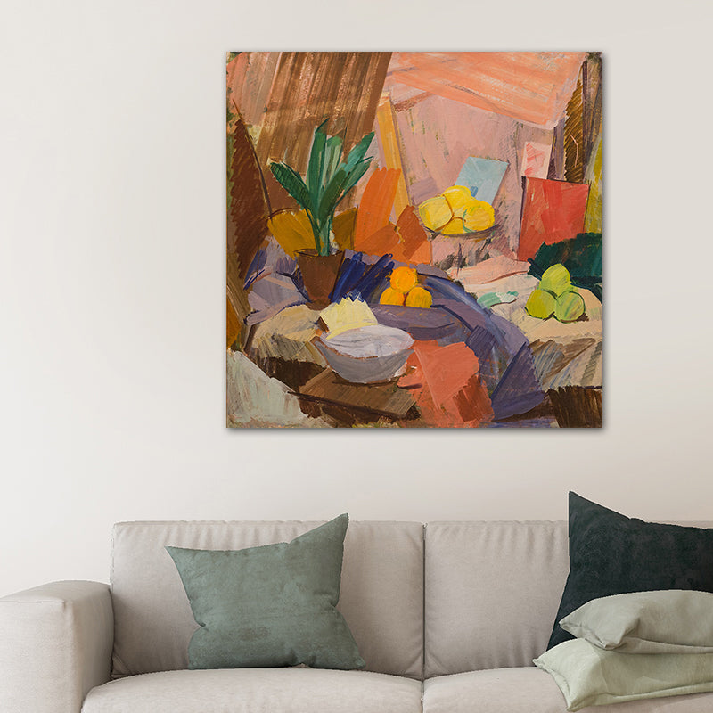 Brehn | Helle Farbe Stillleben Leinwand Kunst Impressionismus Texturiertes Wanddeko für Wohnzimmer