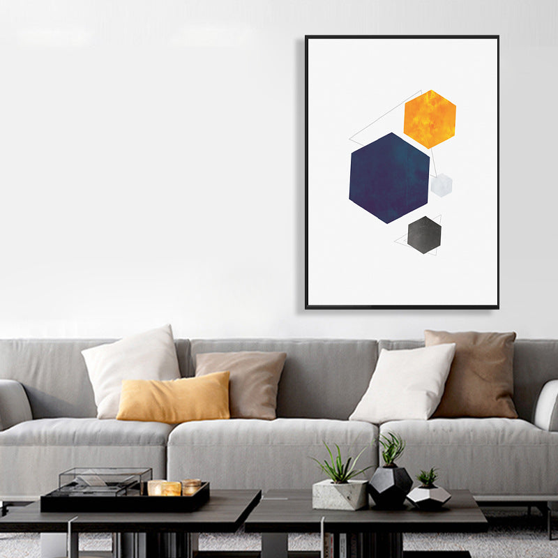 Brehn | Texturiertes modernes Hexagon-Muster Kunst zeitgenössischer Stil Leinwandmalerei, mehrere Größen