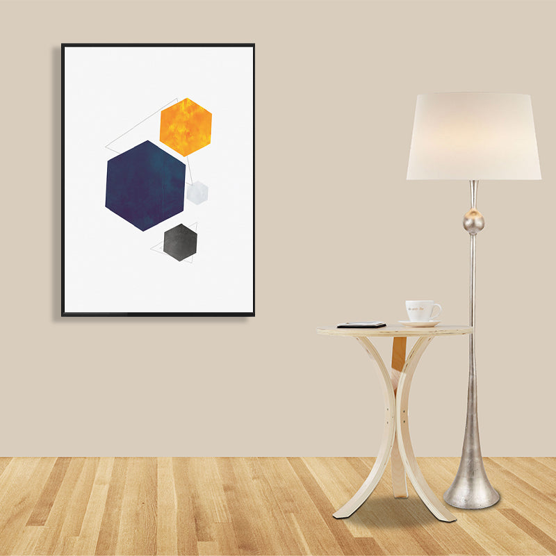 Brehn | Texturiertes modernes Hexagon-Muster Kunst zeitgenössischer Stil Leinwandmalerei, mehrere Größen