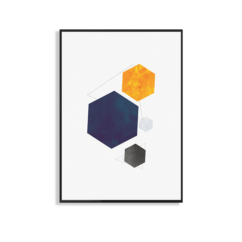 Brehn | Texturiertes modernes Hexagon-Muster Kunst zeitgenössischer Stil Leinwandmalerei, mehrere Größen