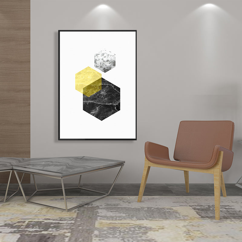 Brehn | Texturiertes modernes Hexagon-Muster Kunst zeitgenössischer Stil Leinwandmalerei, mehrere Größen