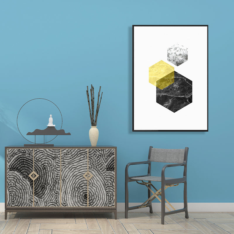 Brehn | Texturiertes modernes Hexagon-Muster Kunst zeitgenössischer Stil Leinwandmalerei, mehrere Größen