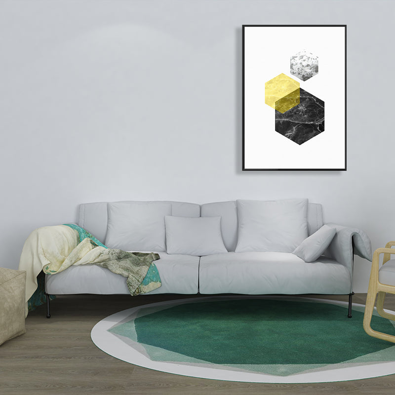 Brehn | Texturiertes modernes Hexagon-Muster Kunst zeitgenössischer Stil Leinwandmalerei, mehrere Größen
