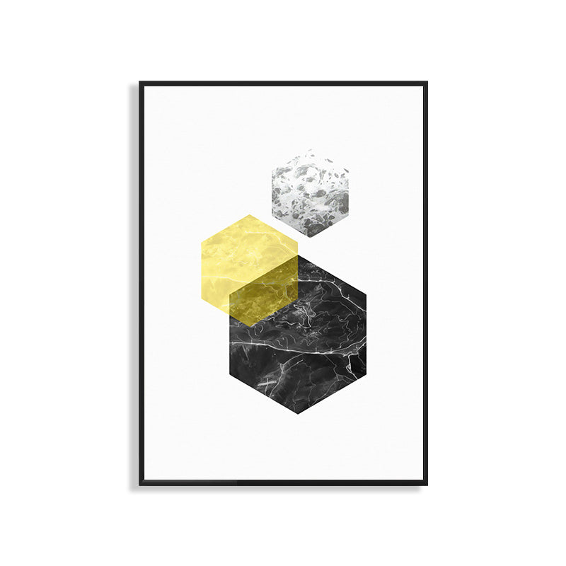 Brehn | Texturiertes modernes Hexagon-Muster Kunst zeitgenössischer Stil Leinwandmalerei, mehrere Größen