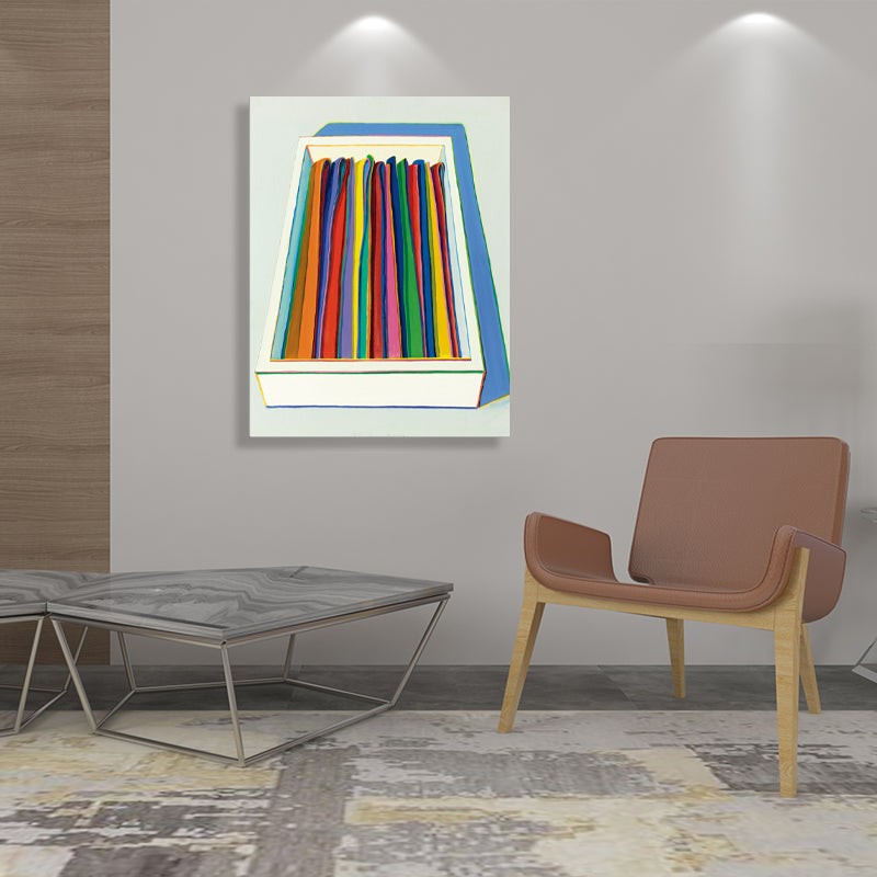 Brehn | Blaue Mehrfarbige Krawatten Wanddekoration Texturiert Traditioneller Stil Mädchenzimmer Leinwand