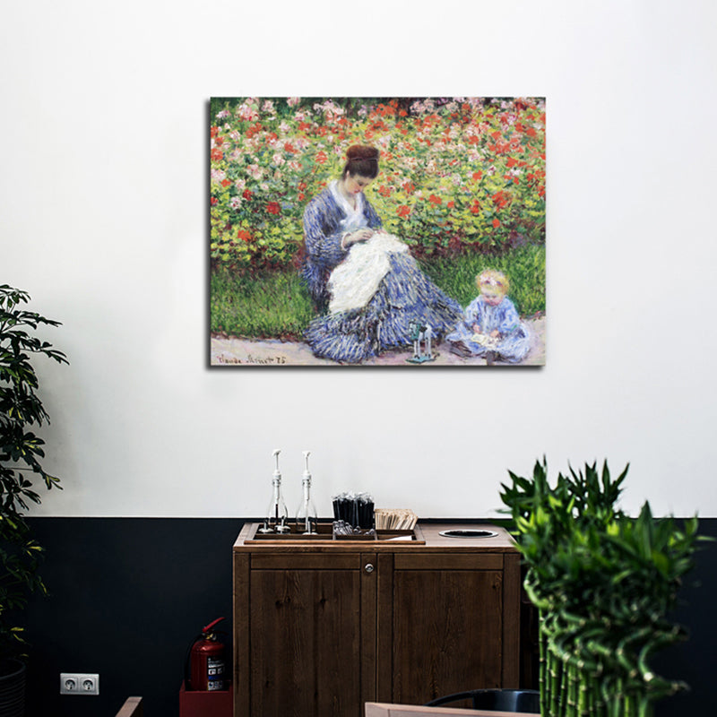 Brehn | Canvas Pastellfarbige Kunstdruck Impressionismus Stil Picknicker Malerei, Mehrere Größen