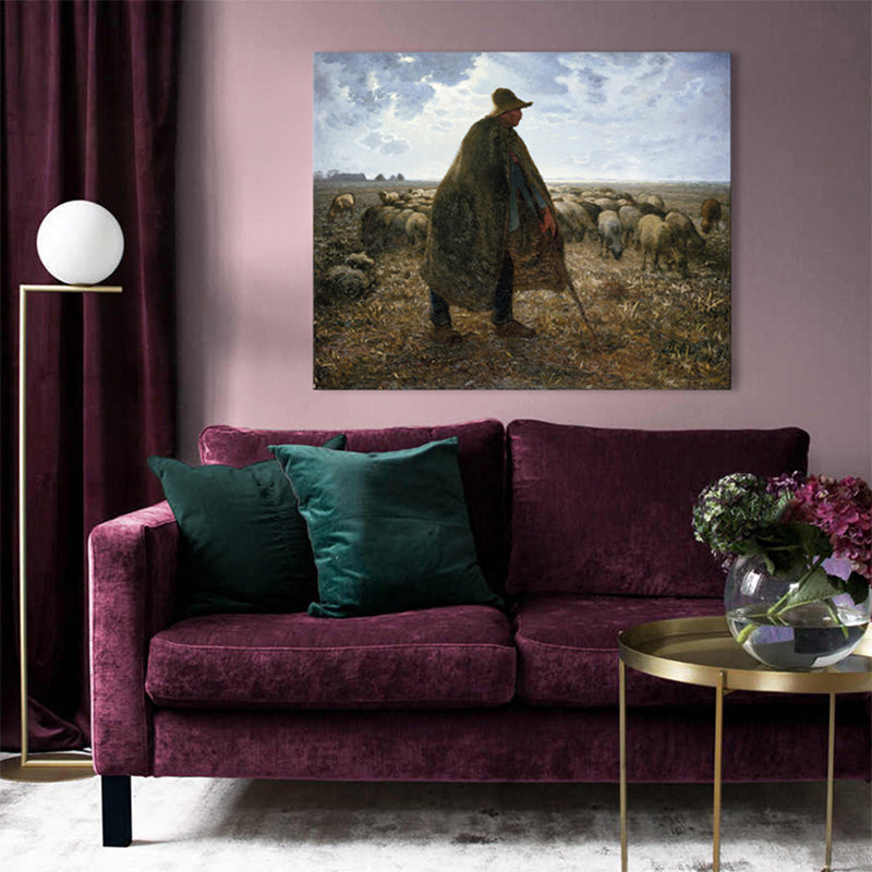 Brehn | Impressionismus hütende Aussicht Leinwand in Pastellfarbe texturiertes Gemälde für das Spielzimmer