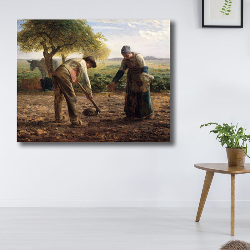 Brehn | Impressionismus hütende Aussicht Leinwand in Pastellfarbe texturiertes Gemälde für das Spielzimmer