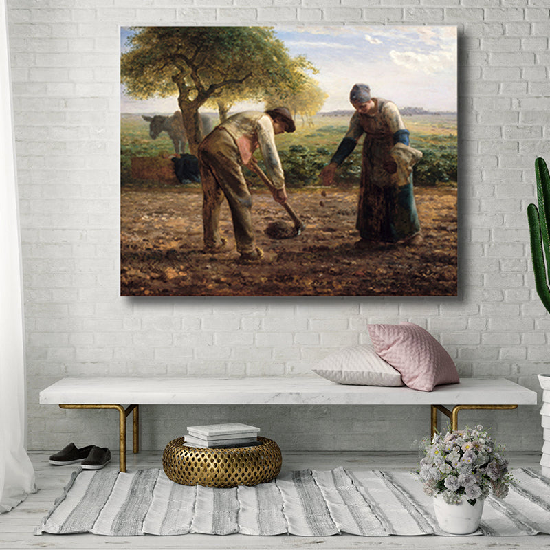 Brehn | Impressionismus hütende Aussicht Leinwand in Pastellfarbe texturiertes Gemälde für das Spielzimmer